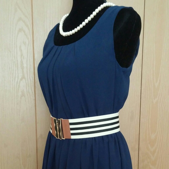 Navy Midi Dress Size M - Picture 2 of 4